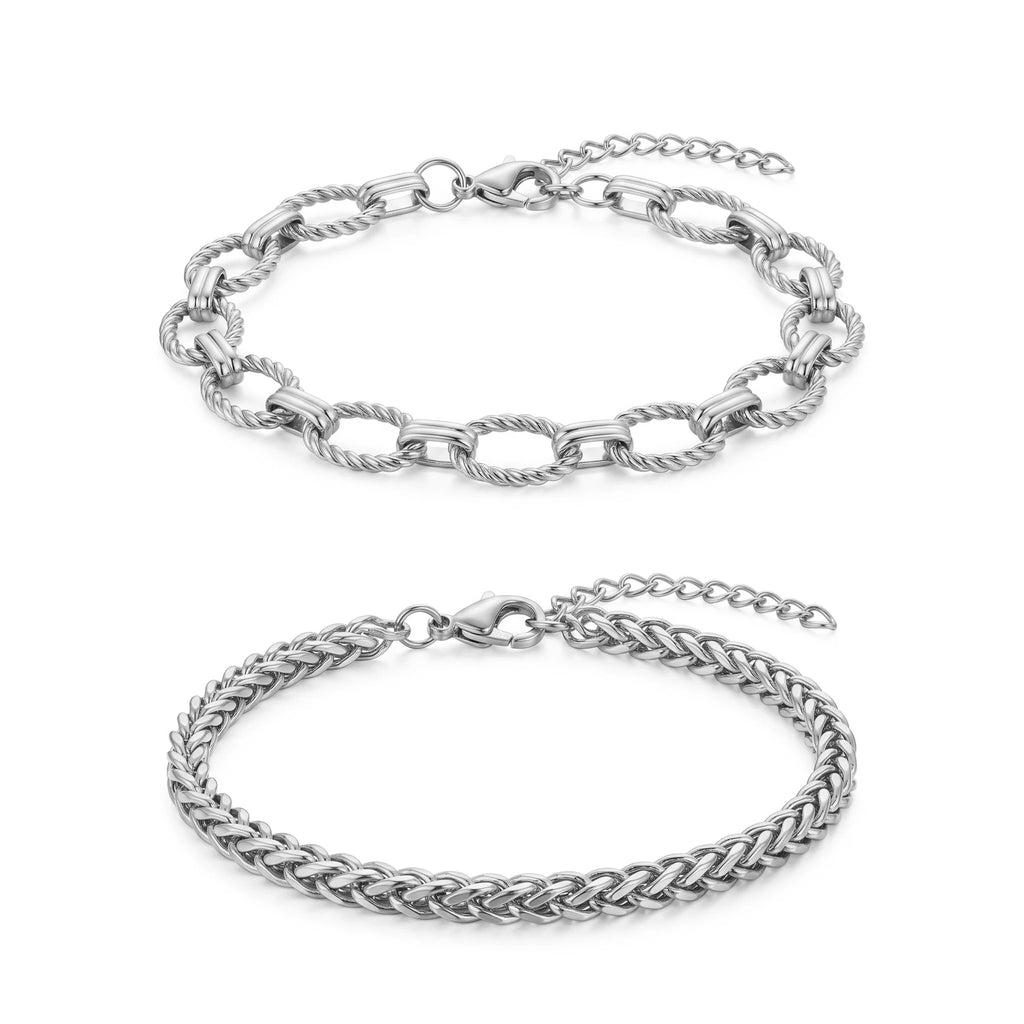 QIAOREN 10672 Trendy Stainless Steel Gold Rope Chain Bracelet Fashion Waterproof Jewelry for Women Daily Wear