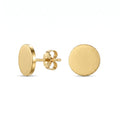 QIAOREN 11200 Elegant Solid Circle Stud Earrings Waterproof Stainless Steel Gold Minimalist Fashion Jewelry