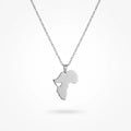 QIAOREN 11971 USA Popular Non Tarnish Stainless Steel Ethnic Africa Continent Pendant Necklace Trendy Ladies Daily Wear Jewelry