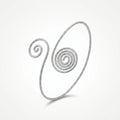 QIAOREN 12775  Minimalist Twisted Wire Swirl Spiral Cuff Bracelet Stainless Steel Silver Adjustable Open Stackable Wrist Jewelry