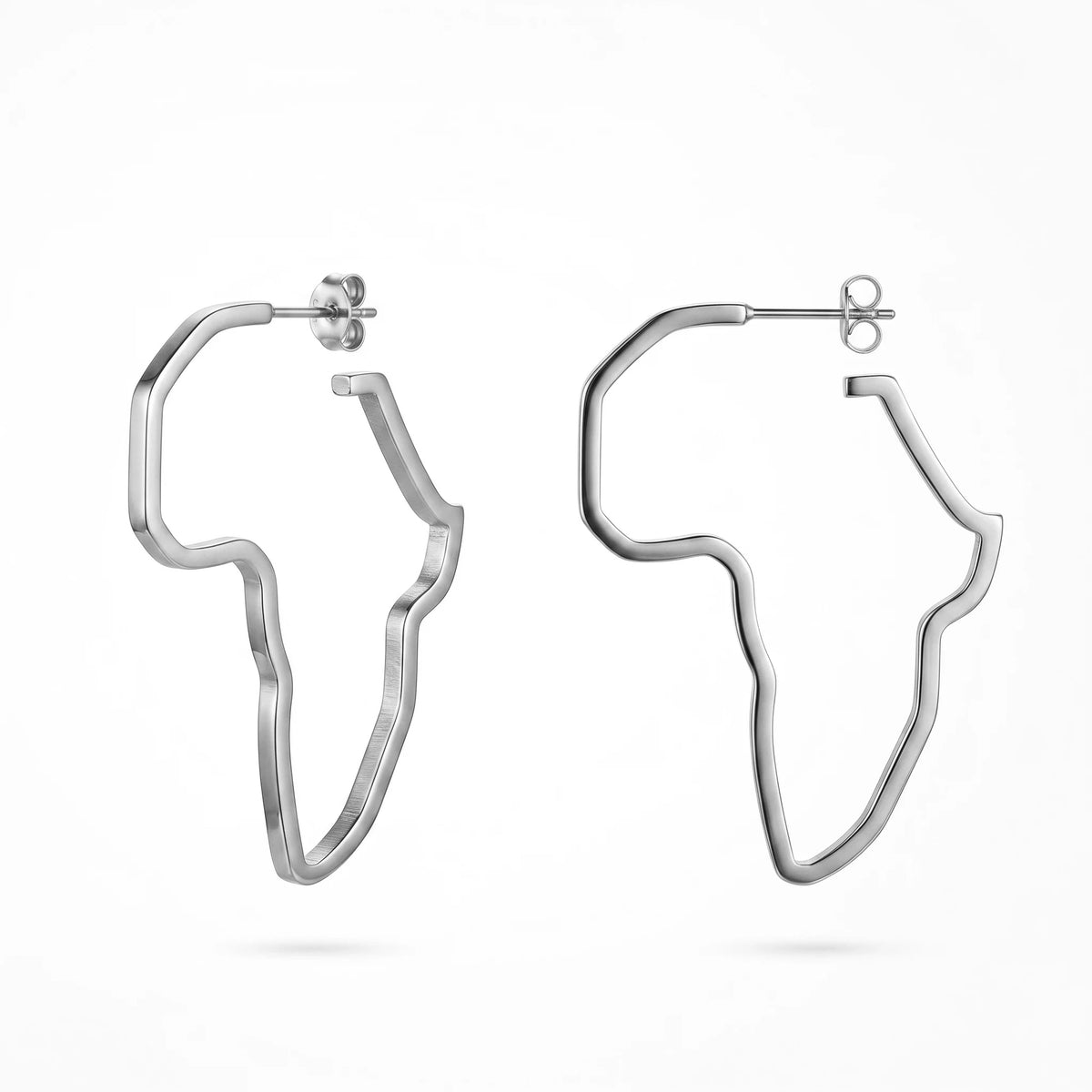 QIAOREN 10971 Ethnic Africa Outline Stud Earrings 18K Gold Plated Stainless Steel Women's Party Jewelry by Qiaoren