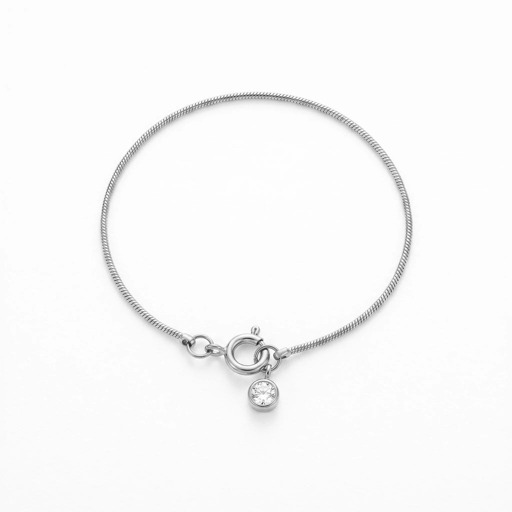 QIAOREN 10668 18K Gold Plated Stainless Steel Chain Bracelet for Women Diamond Pendant Trendy Geometric Design Buddhism-inspired