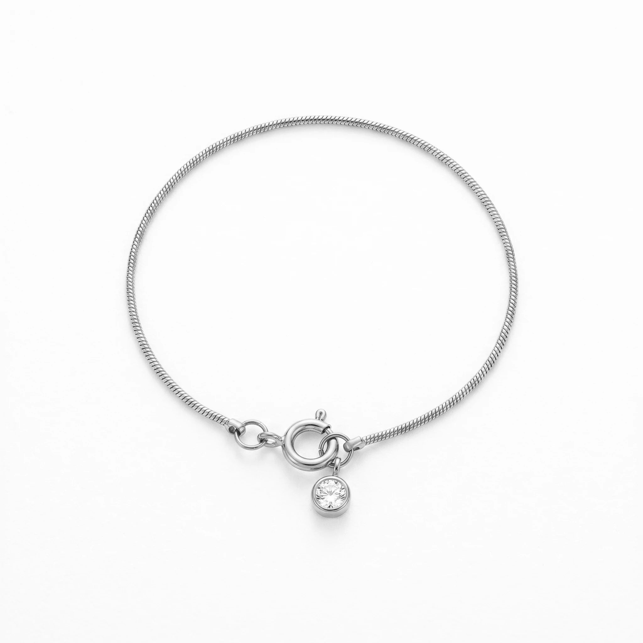 QIAOREN 10668 18K Gold Plated Stainless Steel Chain Bracelet for Women Diamond Pendant Trendy Geometric Design Buddhism-inspired