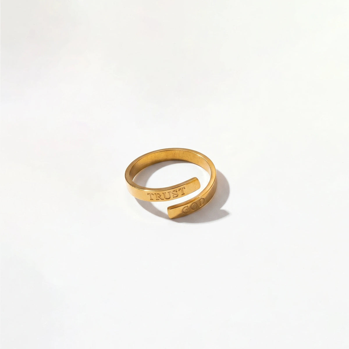 QIAOREN 5Pcs 18K Gold Plated Stainless Steel Rings Set Tarnish Free Adjustable Stackable Open Cuff Rings for Women