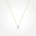 QIAOREN 13168 Stainless Steel Pear Cut CZ Solitaire Pendant Necklace Gold Plated Minimalist Dainty Jewelry for Women