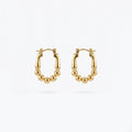 QIAOREN 13261 18K Gold PVD Plated Stainless Steel Hollow Four Pointed Polished Earring Hypoallergenic Dainty Daily Jewelry