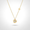 QIAOREN 13949 Stainless Steel Daisy Flower Pendant Necklace Waterproof Hypoallergenic Minimalist Jewelry for Women