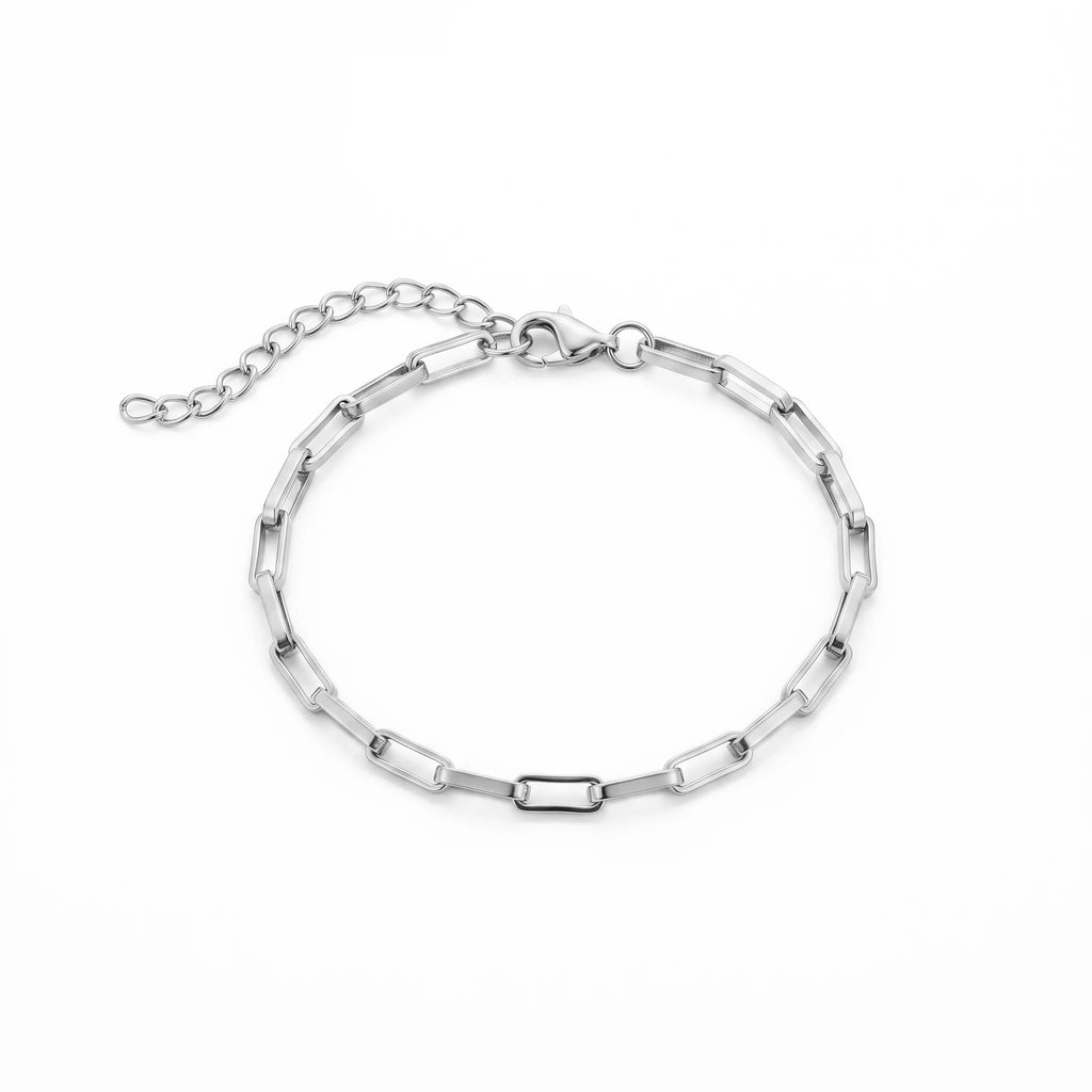 QIAOREN 11051 Chic Gold Paperclip Bracelet Waterproof Stainless Steel Fashion Jewelry European American Style