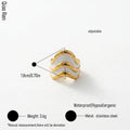 QIAOREN 14232-38 White Enamel Irregular Wave Open Ring Set, Abstract Curved Adjustable Stackable Ring Jewelry Gift