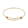 QIAOREN 12751 Stainless Steel Double  Expandable Bangle 18K Gold Adjustable Minimalist Cuff Bracelet Women Daily Jewelry Gift