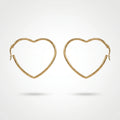 QIAOREN 12334 Romantic Heart Shaped Hoop Earrings Gold Stainless Steel Sleek Front Facing Sweetheart Large Hoops Women US EU
