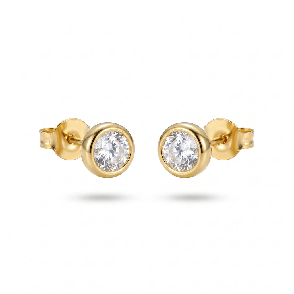 QIAOREN 12190-201 Multi-Color Birthstone Crystal Tiny Studs Hypoallergenic Daily Wear Jewelry Gift for Women