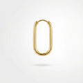 QIAOREN 12601 High Polished Long Oval Tube Ear Buckle Waterproof Stainless Steel 18K Gold  Hoops Anti-allergy Trendy Accessory