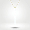 QIAOREN 10796 Minimalist Trendy Lariat Y Necklace Stainless Steel Gold Plated Non-Tarnish Layerable Unisex Daily Wear Jewelry