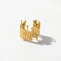 QIAOREN 5Pcs 18K Gold Plated Stainless Steel Open Ring Set, Adjustable Stackable Durable Finger Rings
