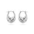 QIAOREN 12495 Elegant Bold Indented  Earrings Gold Stainless Steel 3D Sculptural Statement Gift Women