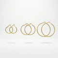 QIAOREN 13214 Gold Plated Tube Hoop Earrings for Women Stainless Steel Classic Round Lightweight Fashion Jewelry