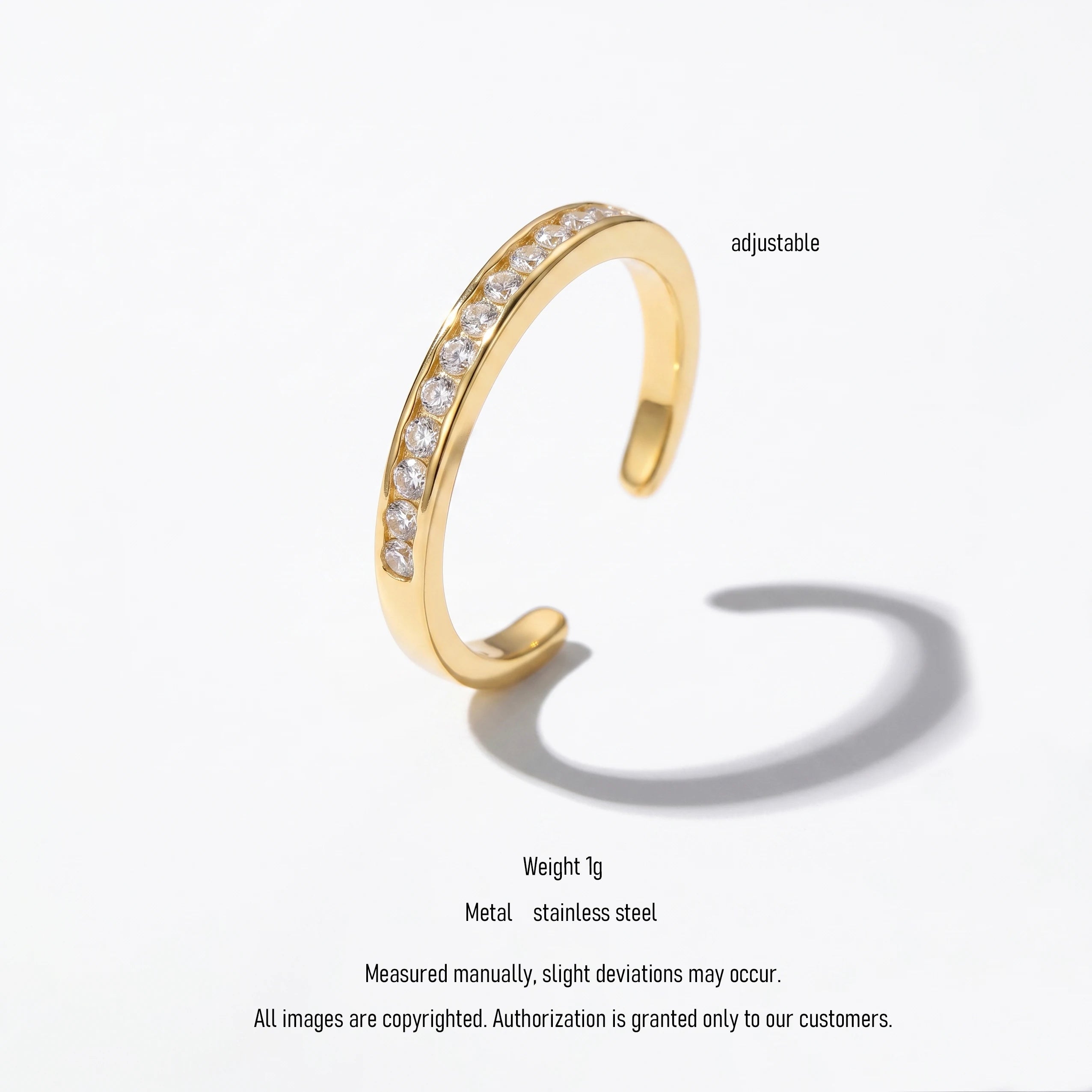 QIAOREN 1702452 Adjustable Stainless Steel Toe Ring Gold CZ Rhinestone Minimalist Foot Jewelry Summer Beach Fashion
