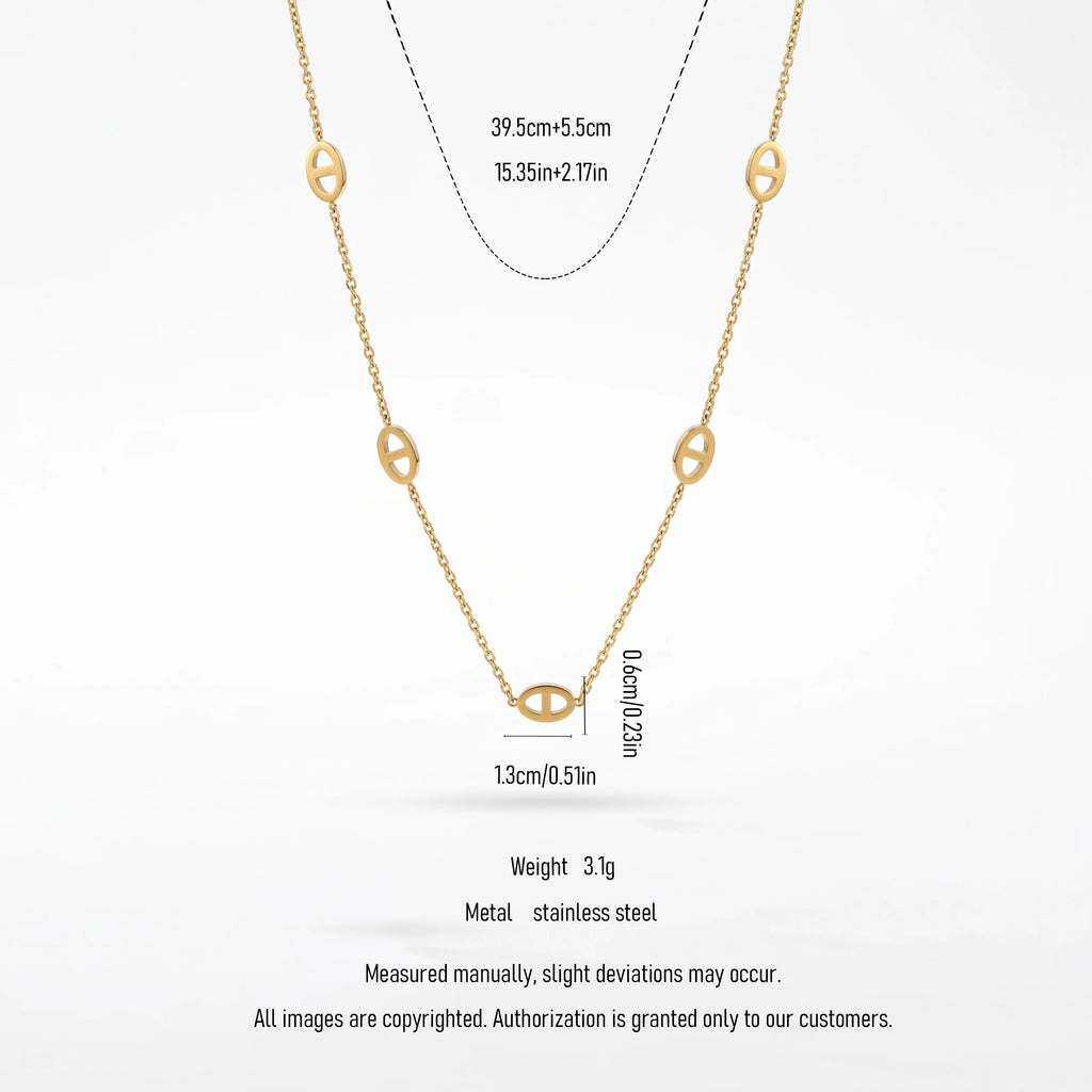 QIAOREN 13173 Stainless Steel Layered Cross Necklace Gold Plated Christian Faith Pendant Necklace Minimalist Jewelry for Women