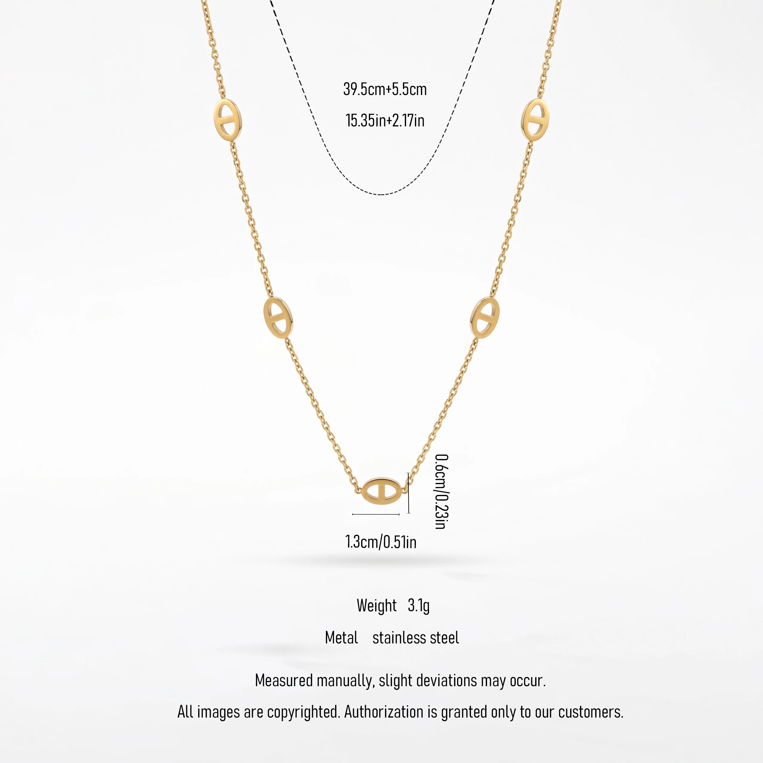 QIAOREN 13173 Stainless Steel Layered Cross Necklace Gold Plated Christian Faith Pendant Necklace Minimalist Jewelry for Women