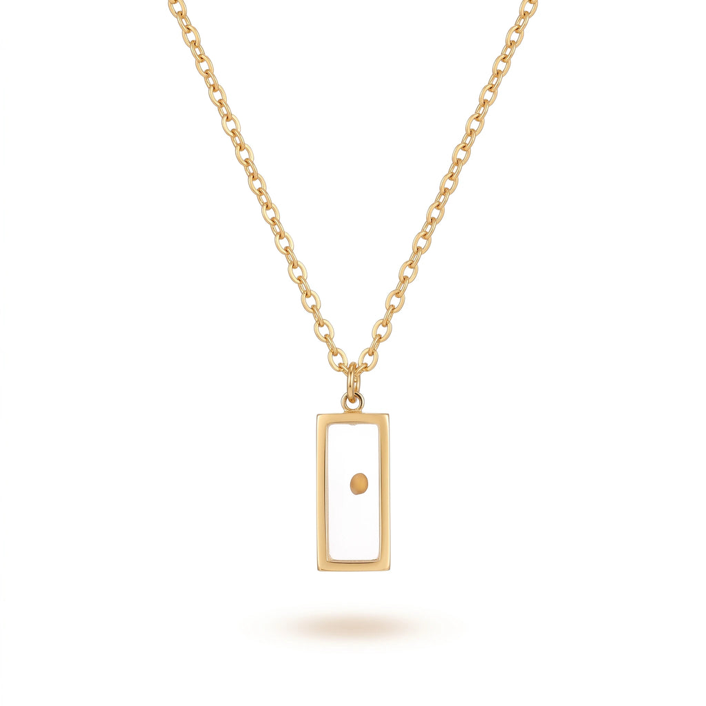 QIAOREN 13420 Stainless Steel Bar Pendant Necklace Minimalist Dainty Geometric Necklace Fashion Jewelry for Women