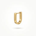 QIAOREN 12569 Minimalist U Shape Huggie Hoop Earrings PVD  Stainless Steel Hypoallergenic Waterproof Geometric