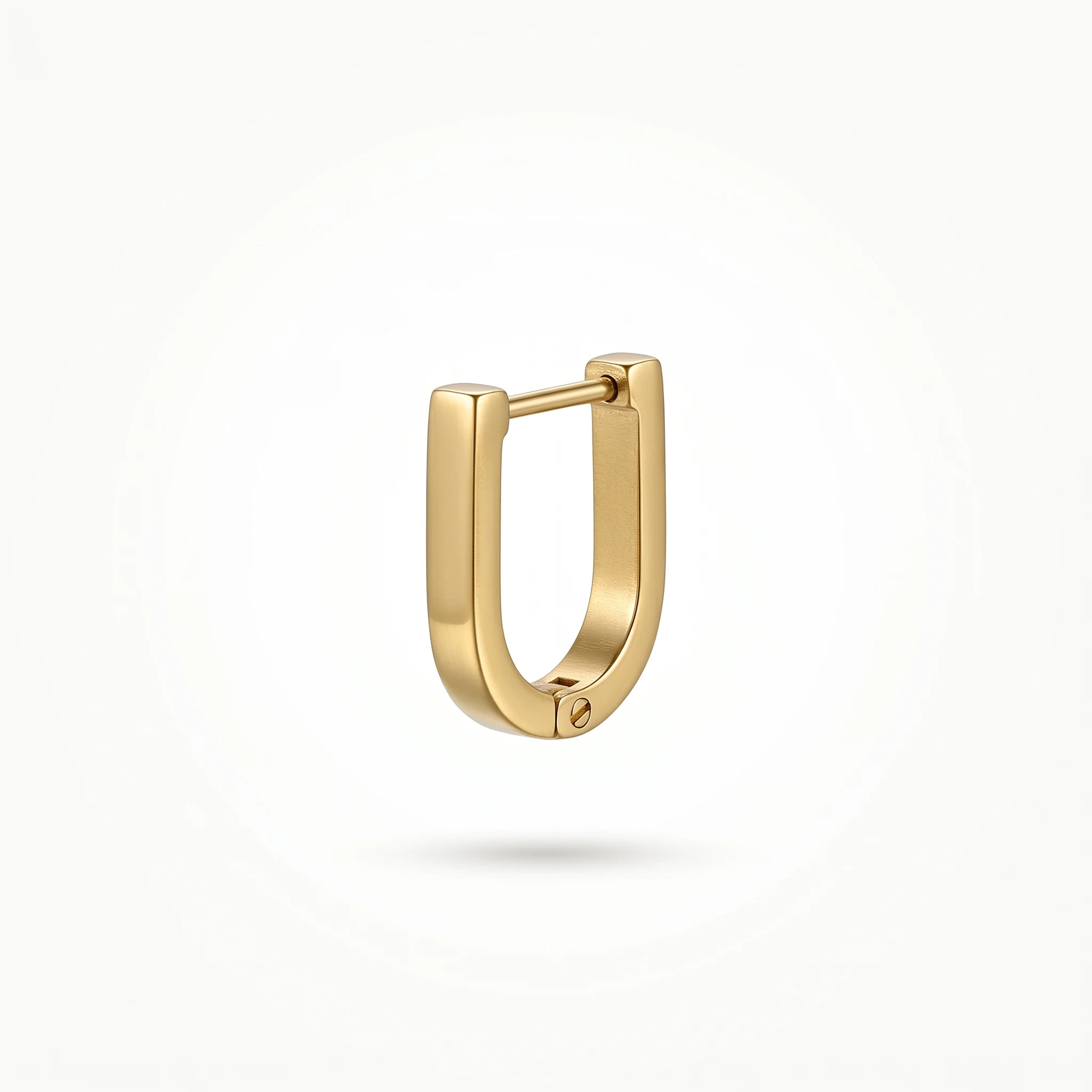 QIAOREN 12569 Minimalist U Shape Huggie Hoop Earrings PVD  Stainless Steel Hypoallergenic Waterproof Geometric