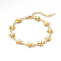 QIAOREN12055 Hot Selling US Style Puffy Star Beaded Stainless Steel Bracelet With  Chain Minimalist Female Fashion Accessory
