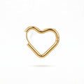 QIAOREN 12595 Smooth Thick Tube Hollow Heart Huggie Hoop Earrings PVD 18K Gold Stainless Steel Hypoallergenic Love Ear Buckle