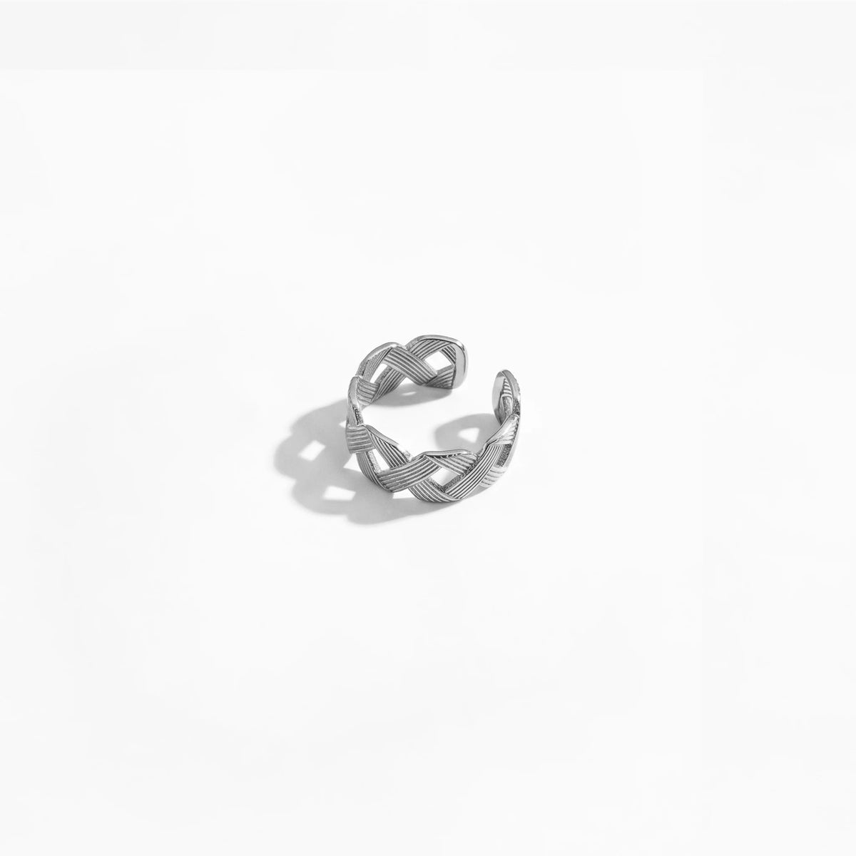 QIAOREN 10711 Stainless Steel Gold Adjustable Open Rings Multi Design Wave Fish Bone Braided Stack Finger Jewelry for Women
