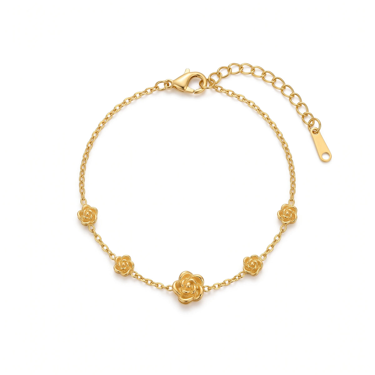 QIAOREN 13770 Thin Oval Link Chain Bracelet with Beaded Border White Mother of Pearl Butterfly Charm & Two Side Round Zircon