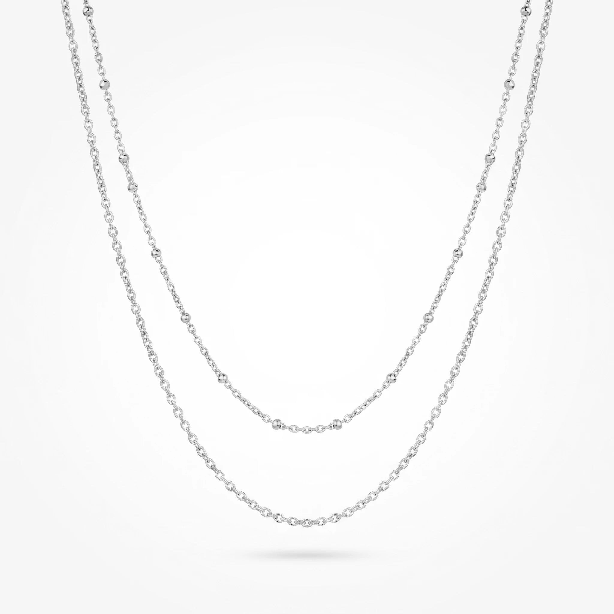 QIAOREN 11499 18K Gold Plated Double Layered Beaded Waist Chain Stainless Steel Tarnish Free Waterproof