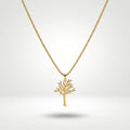 QIAOREN 11320 Trendy Women's Tarnish Resistant Waterproof 18K Gold Plated Stainless Steel Hollow Tree of Life Box Chain Necklace