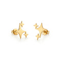 QIAOREN 11770 Minimalist Matte Multi Star Stud Earrings Gold Stainless Steel Celestial Fashion Jewelry for Western Girls Casual