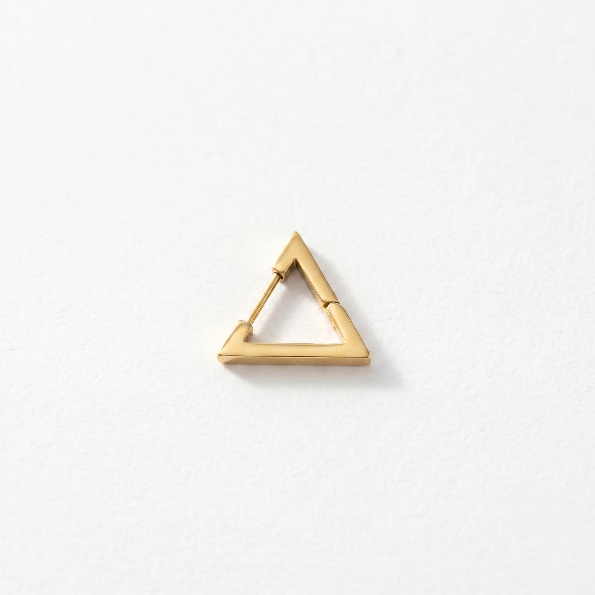QIAOREN 12573 Dainty Geometric Triangle Huggie Earrings 316L Stainless Steel Gold Plated No Fade Earring Trendy Gift