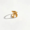 QIAOREN 10711 Stainless Steel Gold Adjustable Open Rings Multi Design Wave Fish Bone Braided Stack Finger Jewelry for Women