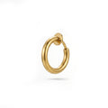 QIAOREN 12593 Timeless Shiny Thick Tube Flat Back Screw Hoops Stainless Steel 18K Gold Hypoallergenic Piercing Jewelry Gift