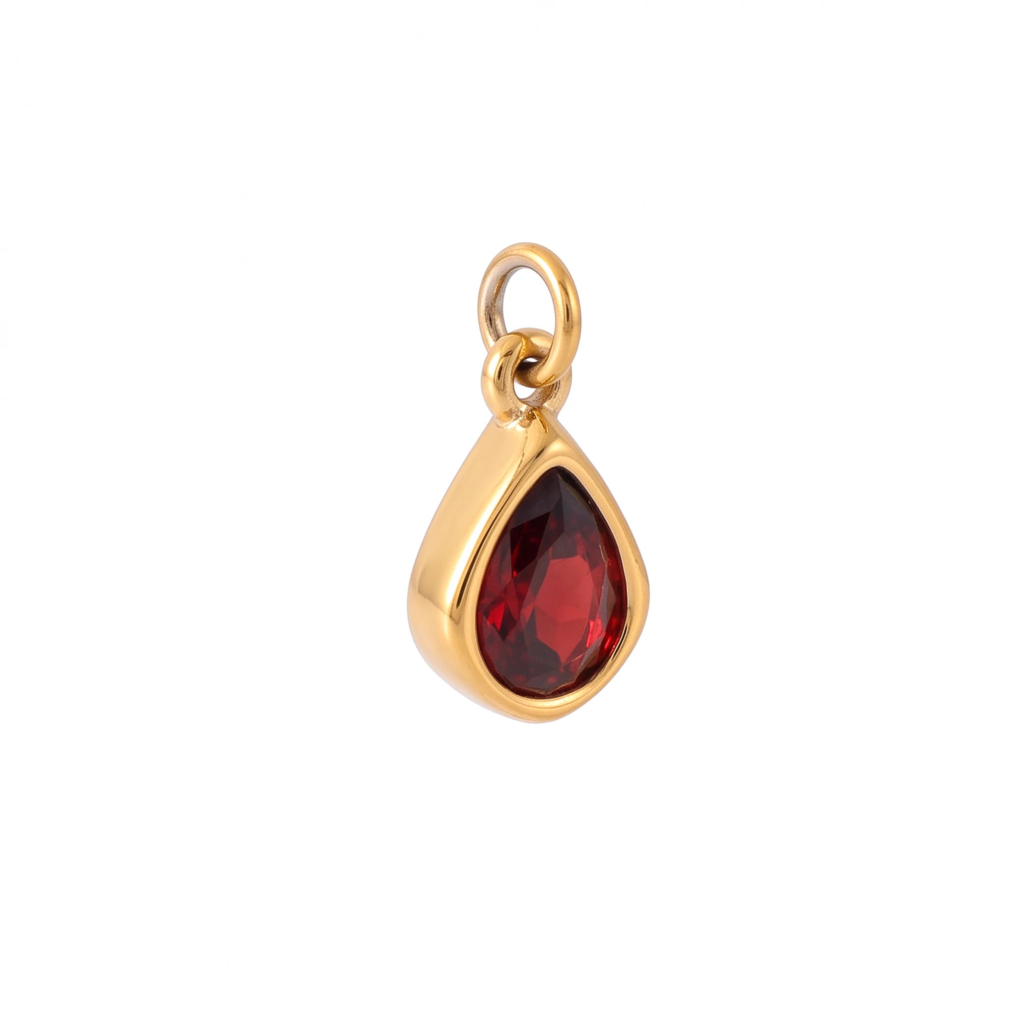 QIAOREN 13918-29 Birthstone Bezel Set Teardrop Pear Shape Charm Pendant with Multicolor CZ Stone for Making DIY