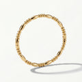 QIAOREN 12678 18K Gold Plated Stainless Steel Beaded Oval Bracelet Waterproof Tarnish Free Stretch Adjustable Women Jewelry