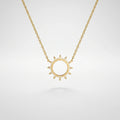 QIAOREN 11755 Bohemian Sun Pendant Necklace 18K Gold Stainless Steel Beach-Ready Boho Jewelry