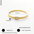 QIAOREN 14114 Stainless Steel Slim Bangle Bracelet Gold CZ Minimalist Waterproof Jewelry OEM ODM