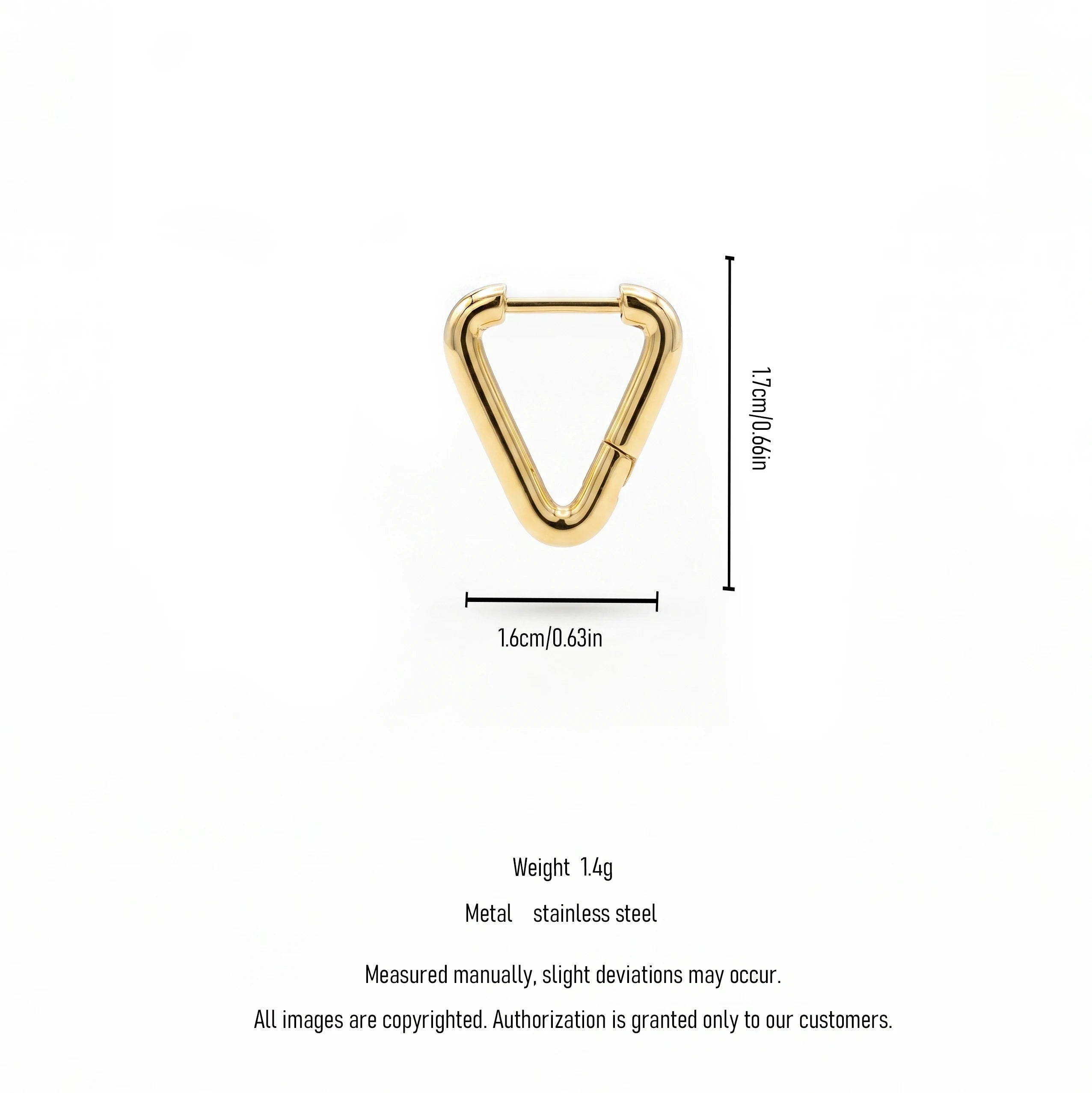 QIAOREN 12585 Dainty Shiny V Shape Geometric Huggie Earrings 316L Stainless Steel No Fade Gold Plated Hoop Jewelry Gift