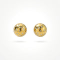 QIAOREN 12263 Waterproof Tarnish Free Gold Dome Earrings Stainless Steel Gypsy Set Sparkling CZ Dotted Ball Studs Jewelry US EU