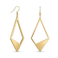 QIAOREN 10937 Hypoallergenic Stainless Steel Geometric Women's Earrings 18K Gold Plated Waterproof Tarnish Resistant Pendant