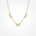 QIAOREN 12868 18K Gold Plated Coquette Bow Necklace, Waterproof Tarnish Free Stainless Steel Ribbon Charm Jewelry for Women
