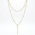 QIAOREN 10546 Trendy Geometric Link Chain Necklace 18K Gold Plated Stainless Steel Waterproof Tarnish Free Women's Jewelry