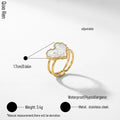 QIAOREN 14158-64 Multi-Color Enamel Heart Ring Set, Irregular Textured Love Shape Adjustable Ring Jewelry Gift for Daily Outfits