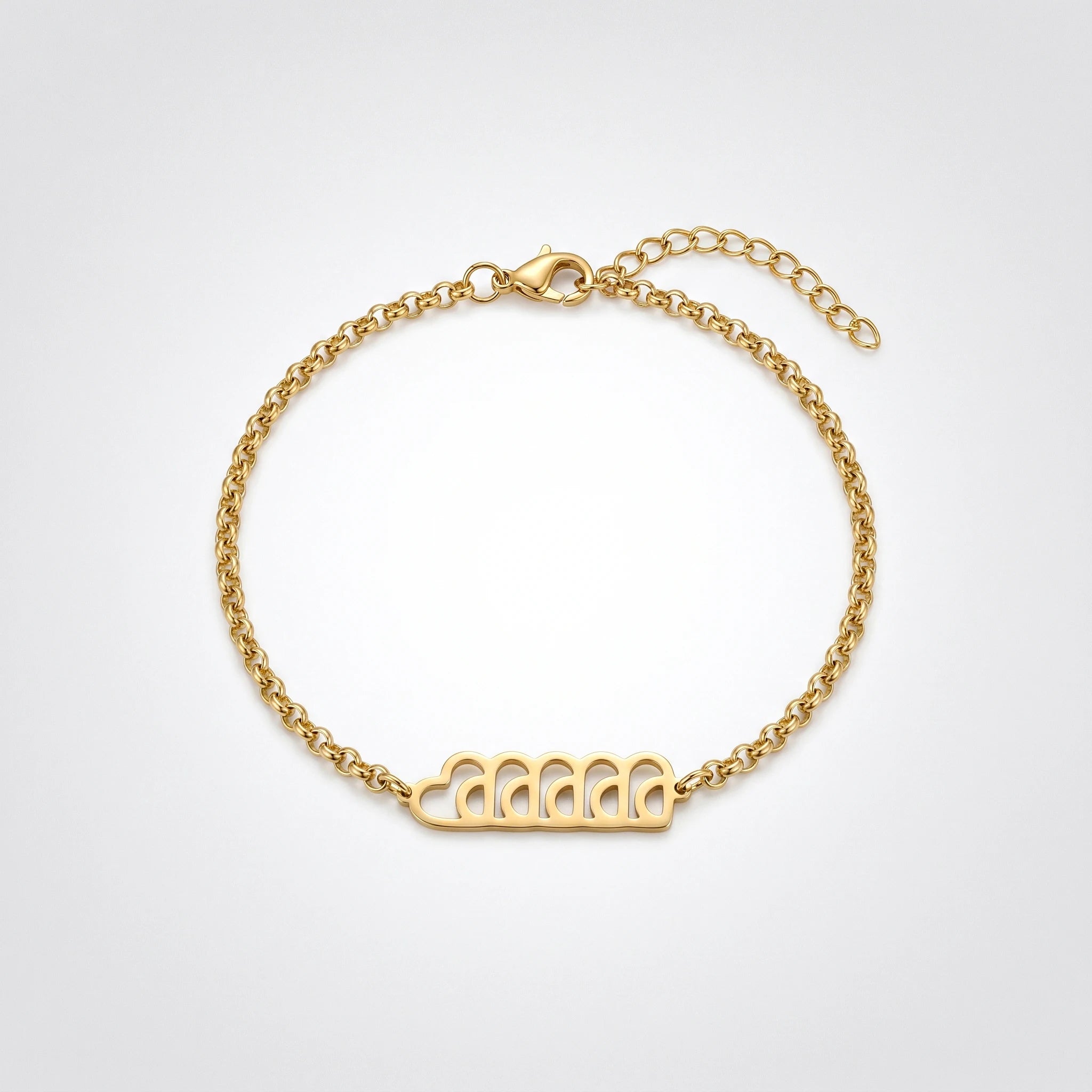 QIAOREN 11738 Boho Beach Heart Cutout Anklet 18K Gold Stainless Steel Foot Jewelry for Women