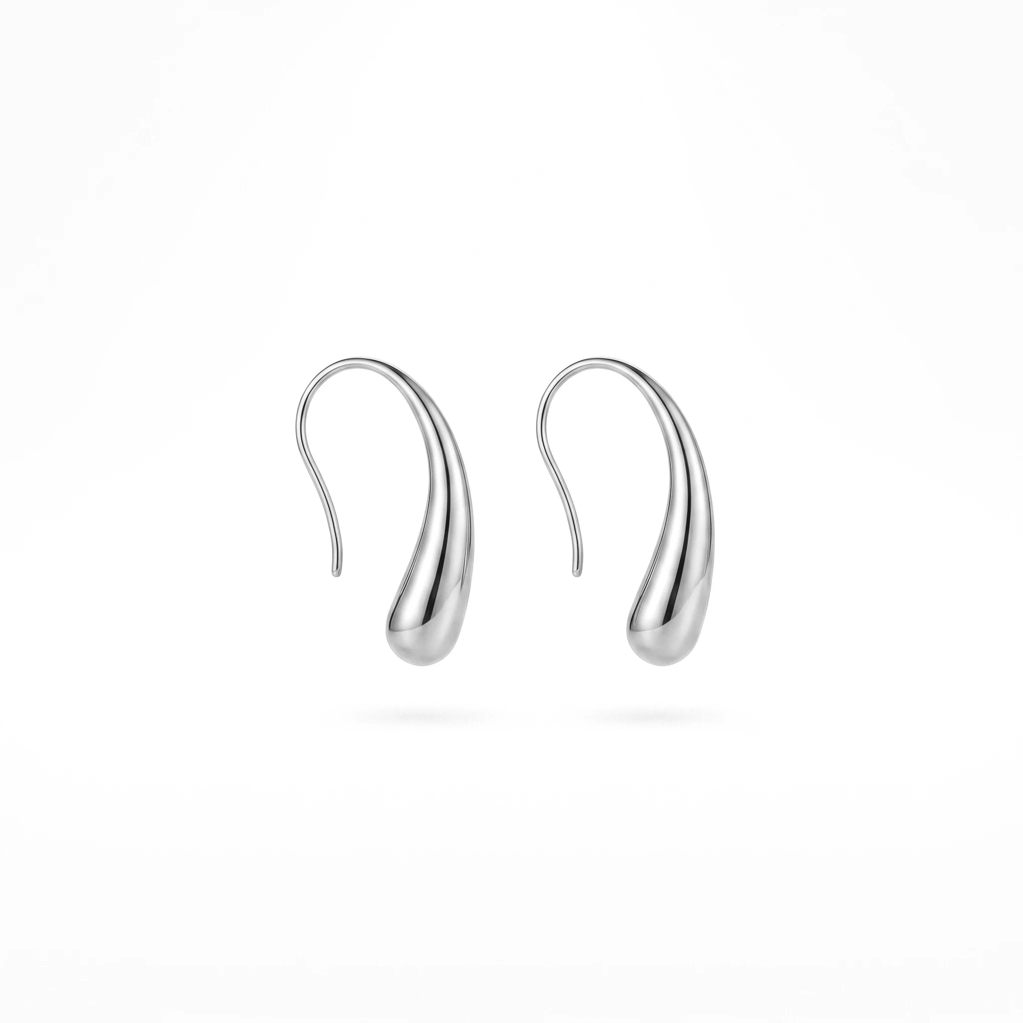 QIAOREN 12510 Tarnish Free Waterproof Teardrop Earrings Gold Stainless Steel  Earrings Women US EU
