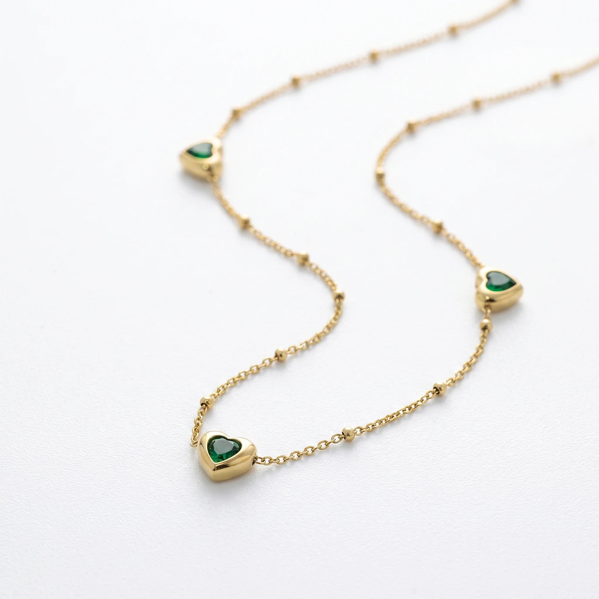 QIAOREN 13521 Wholesale Waterproof Stainless Steel Jewelry Minimalist Gold Plated Necklace for Custom Fashion
